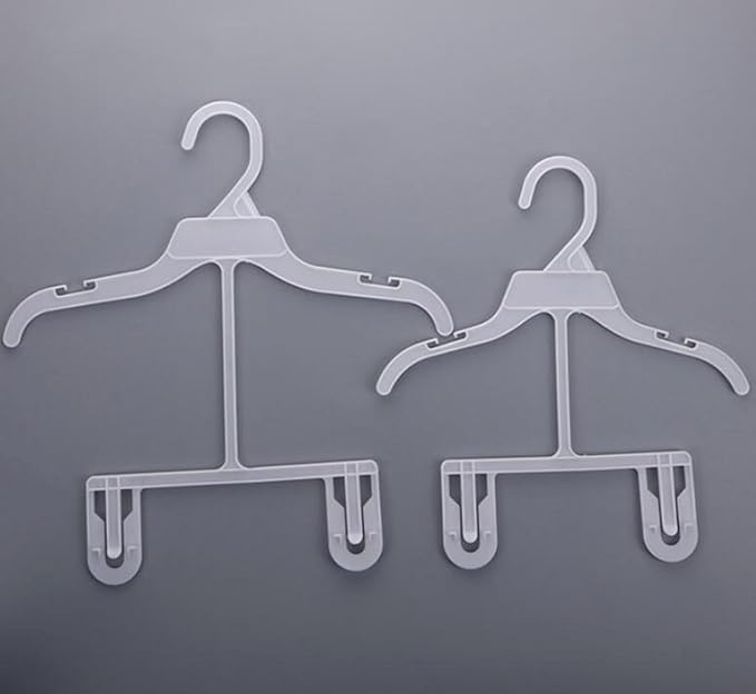 WellieSTR Anti-Slip Plastic Child Closet Hangers, 50 Pack, White, 30cm Wide