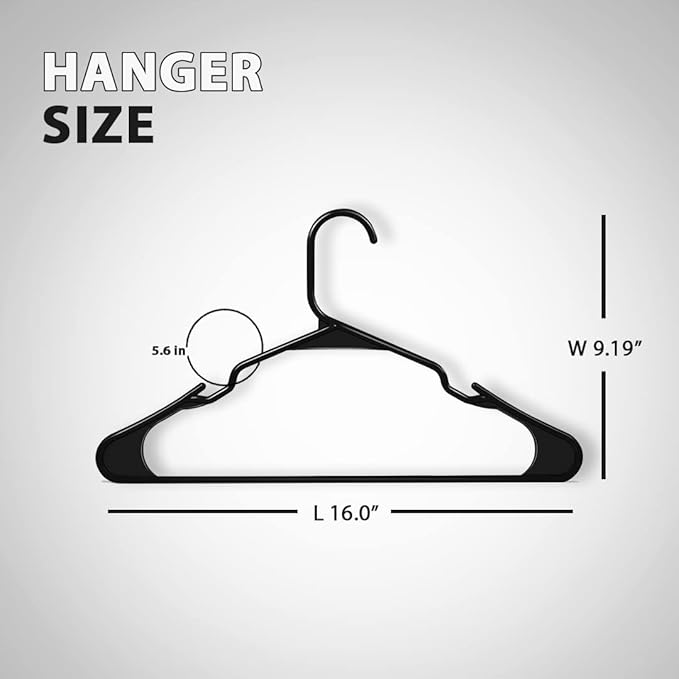 Plastic Hangers 50 Pack Heavy Duty Clothing Hangers, Organize Your Closet Effortlessly with Non-Slip Coat Hanger, Best Hangers for Clothes with Space-Saving Design