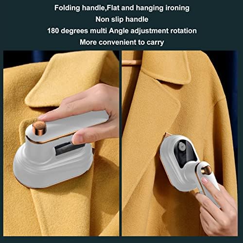 Mini Travel Ironing Machine, 180°Rotatable Handheld Garment for Clothes, Iron Garment, Folding Handle Thermostat for Clothes