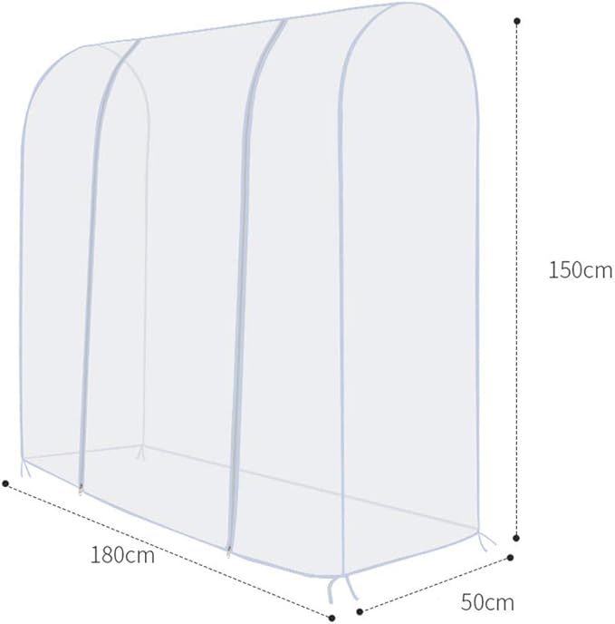 Clothing Rack Cover, Clothes Garment Rack Cover 6 Ft - with 2 Durable Zippers, Waterproof Cover for Clothing Hanging Rack 71" X 20" X 52" (180 X 50 X 133 cm) - Only Cover