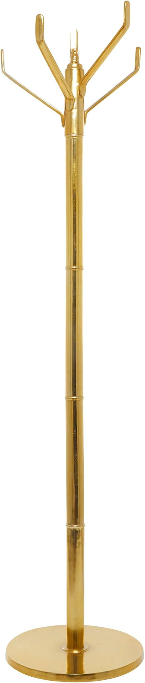 Deco 79 Aluminum Metal 4 Hook Coat Rack, 15" x 15" x 69", Gold