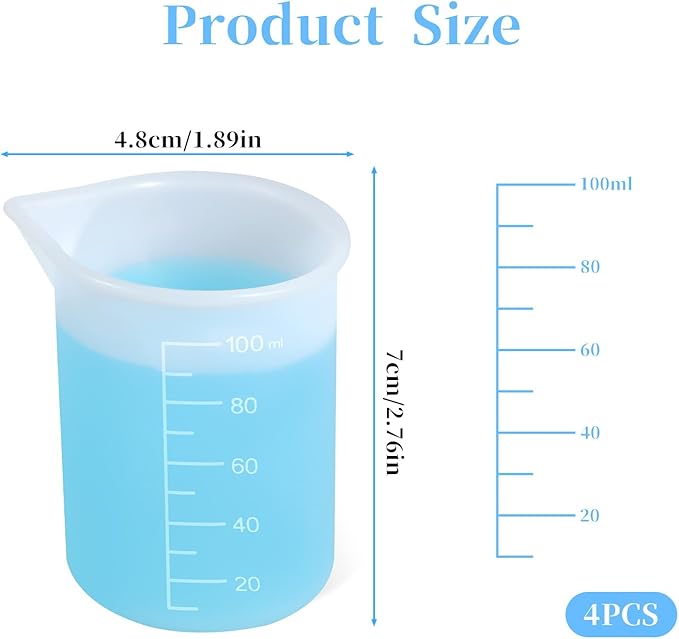 4Pcs Silicone Laundry Detergent Cup, Laundry Detergent Measuring Cup, Silicone Dispenser Cups Reusable for Liquid Flexible Washable Liquid Measuring Cups for Hotel, Home, Dormitory