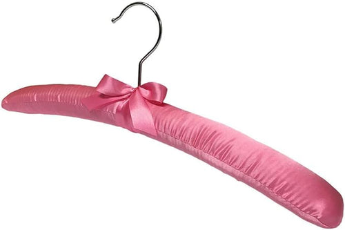 Prolinemax 6 PCS 15" Pink Satin Padded Hangers Dress Lingerie Bridal Cloth Hanging