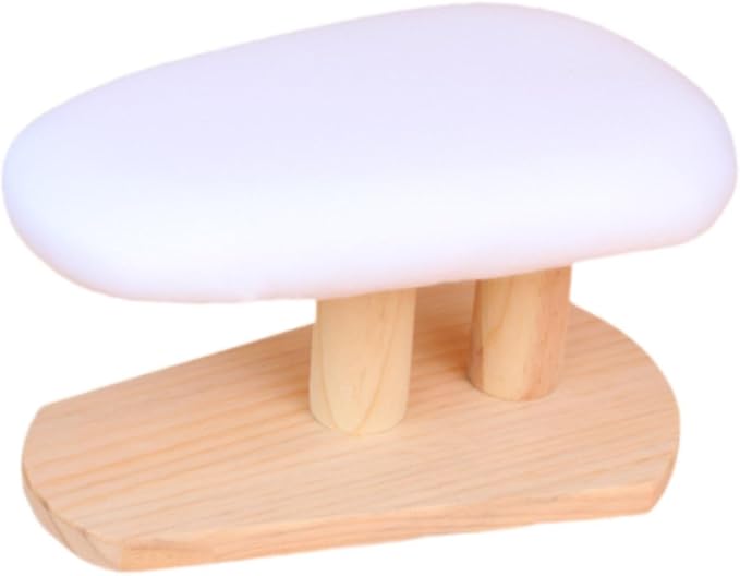 Mini Ironing Board with Wood Base Replacement Cover Ironing Stool Iron Board for Craft Rooms Household Collars Garments Cuffs, White 29cmx18cmx15cm