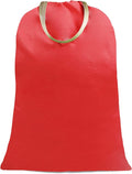Sanlykate Large Canvas Cotton Laundry Bag with Drawstring & Handles, Heavy Duty Durable Dirty Clothes Organizer, Tear Resistant Hamper Liner Storage Bag, Travel Sack, 25.5 x 34inch - Red