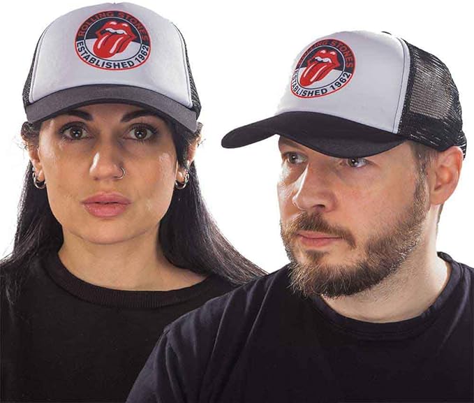 Rolling Stones The Est 1962 Mesh Trucker Hat Black White | Officially Licensed Merchandise