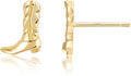 Mameloly Cowgirl Earrings for Women CZ 14K Gold Plated Western Cowboy Hat Dangle Hoop Earrings Cute Jewelry Hypoallergenic