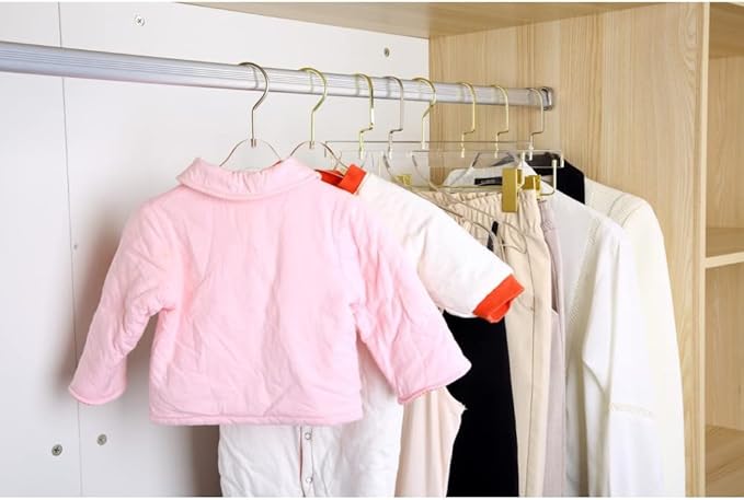 YBM Home Quality Acrylic Clear Hangers Made of Clear Acrylic for a Luxurious Look and Feel for Wardrobe Closet, Clothes Hangers Organizes Closet, Baby, Silver, 4114-32
