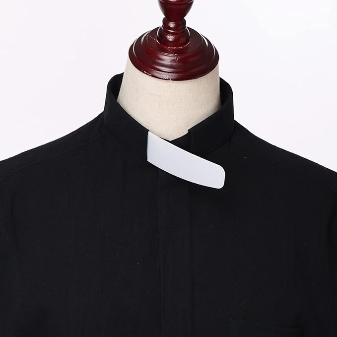 BLESSUME Tab Collars for Clergy Shirt White Insert Tab Collar