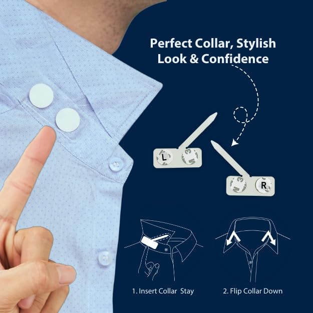 Collar Stays for Men’s Dress Shirts (3 Pairs) - istays Shirt Collar Inserts & Collar Stiffeners, Plastic Collar Stays for Men, Gifts for Him, Office Daily Wear Travel Use