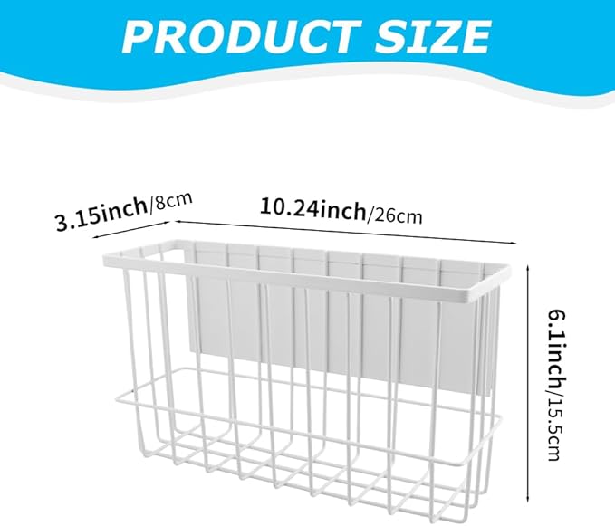 HONUTIGE Magnetic Dryer Ball Holder, Kitchen Moveable Magnetic Storage Holder, Magnetic Basket Organizer Shelf Rack for Refrigerator, Kitchen Counter, Laundry Room, Bathroom (White)