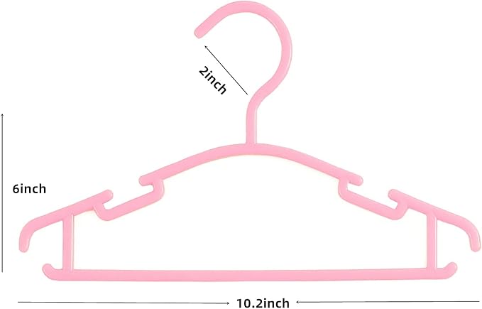 100 Pack Pink Baby Clothes Hangers,Kids Plastic Hangers for Closet,Toddler,Infant,Child,Newborn's Coat Hangers Ideal for Laundry and Nursery's Everyday Standard Use