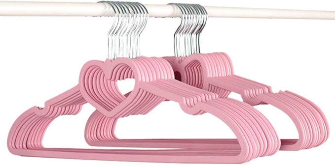 Vosarea 20PCS Plastic Cloth Hangers Heart Hanger for Suit Shirt Coat Everyday Use