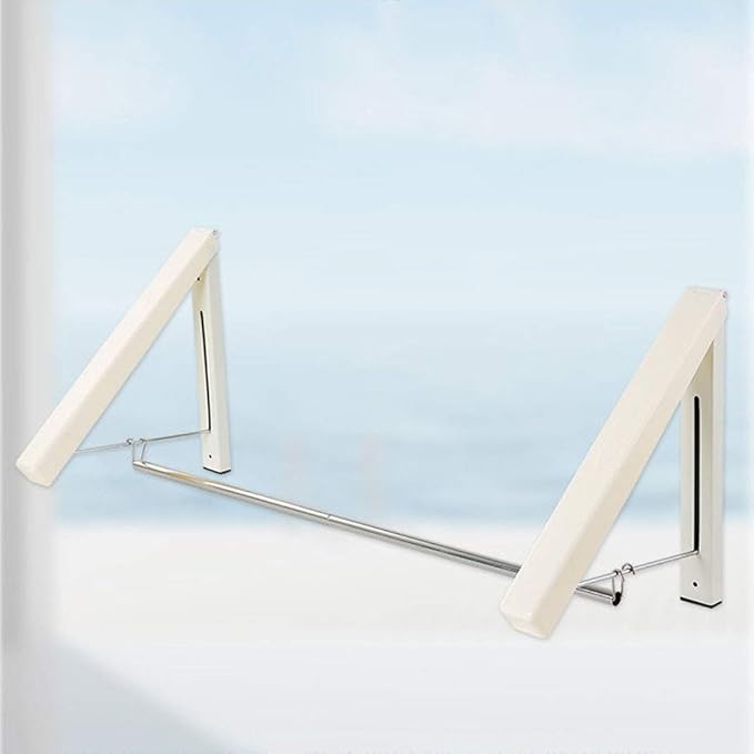 Retractable Clothes Rack Hangers, Folding Coat Hanger Stainless Steel, Foldable Clothes Drying Rack Wall Mounted Space-Saving Wall Mount Cloth Rod Retractable for Bathroom Balcony Wardrobe Kitchen
