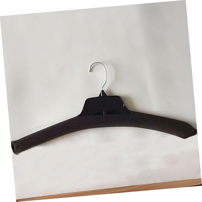 50Pcs Non-Slip Foam Hanger Covers for Clothes - Anti-Skid Hanger Grips Lightweight Sponge Protective Sleeves for Wood Plastic Metal Hangers Black