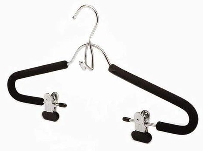 Only Hangers Foam Padded Black Suit Hanger w/Clips - Pack of (10)