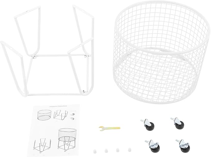 Wire Metal Rolling Laundry Basket On Wheels,Mesh Wire Laundry Basket Storage Cart for Bathroom Bedroom Dirty Clothes Storage (E)