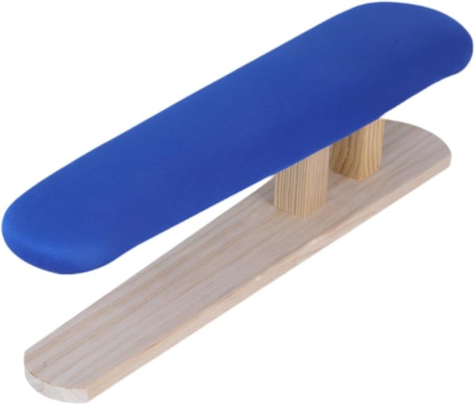 Mini Ironing Board with Wood Base Replacement Cover Ironing Stool Iron Board for Craft Rooms Household Collars Garments Cuffs, Blue 57cmx13cmx16cm