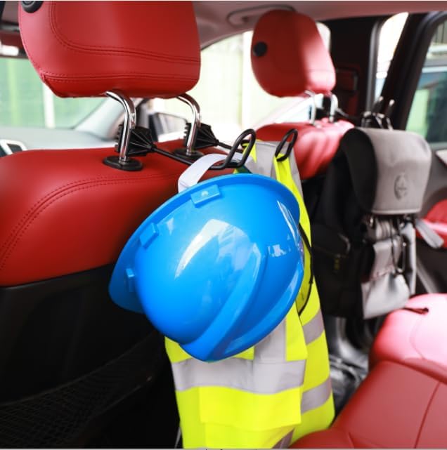 Hard Hat Holder for Truck Seat - Work Truck Accessories for Hard Hat & Safety Vest,Car Back Seat Headrest Hooks for Men (2 PCS-upg)
