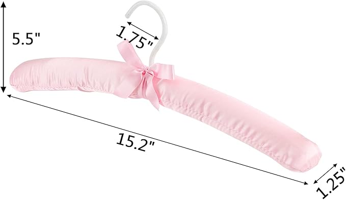 Tosnail Non-Slip Satin Padded Hangers Collection Shirt/Blouse Hangers - Pink, Blue, Green, White (12)