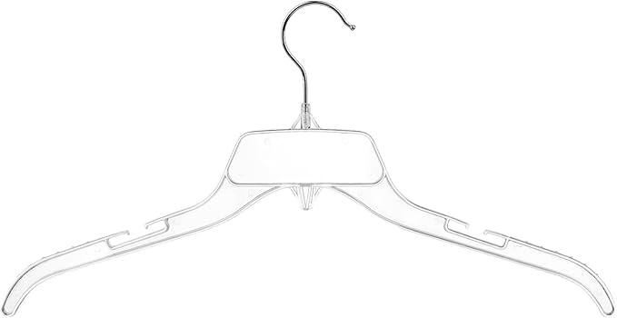 DEILSY™ Clear Plastic Clothes Hangers - Durable Clothing Hangers - Versatile Plastic Hangers for Organizing Garments for Shirt, Dress and Coat - 100 Pack