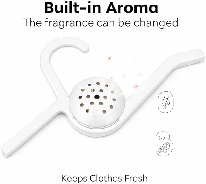 20 Pack Aromatherapy Plastic Hangers, Hanger Organizer with Detachable Scent Box, Non-Slip Space Saving Slim Design for Closet, Durable White Clothes Hangers
