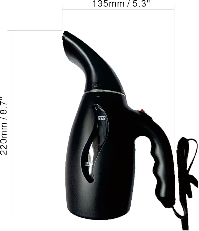 Steamer for Clothes, Portable Handheld Design, 180ml Big Capacity, 800W, Strong Penetrating Steam, Removes Wrinkle, for Home, Office(ONLY FOR 120V)-Black