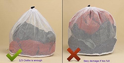 Drawstring Lingerie Laundry Wash bags Set for Delicates, Garments, Blouse, Sweaters, Bras, and Quilts, Set of 3, Include 3 different Type of size (Coarse hole)