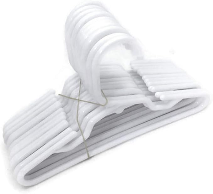 12 White Plastic Hangers fits 18 Inch Dolls Clothes