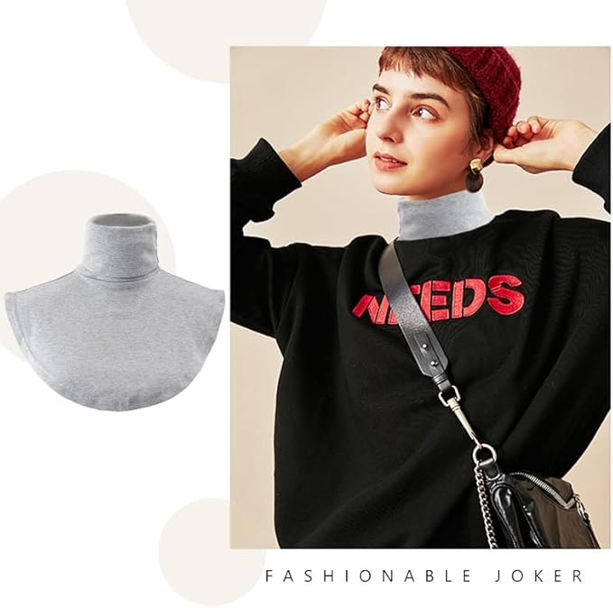 Joyci Fashion Turtleneck False Collar Winter Unisex Cotton Simple Dickey Collar