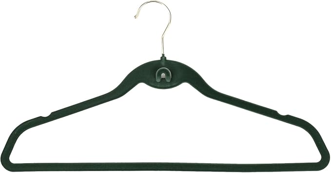 Heavy Duty Velvet Hangers with Cascade Hook, Durable, 360 Degree Rotatable Hook (20, Green)