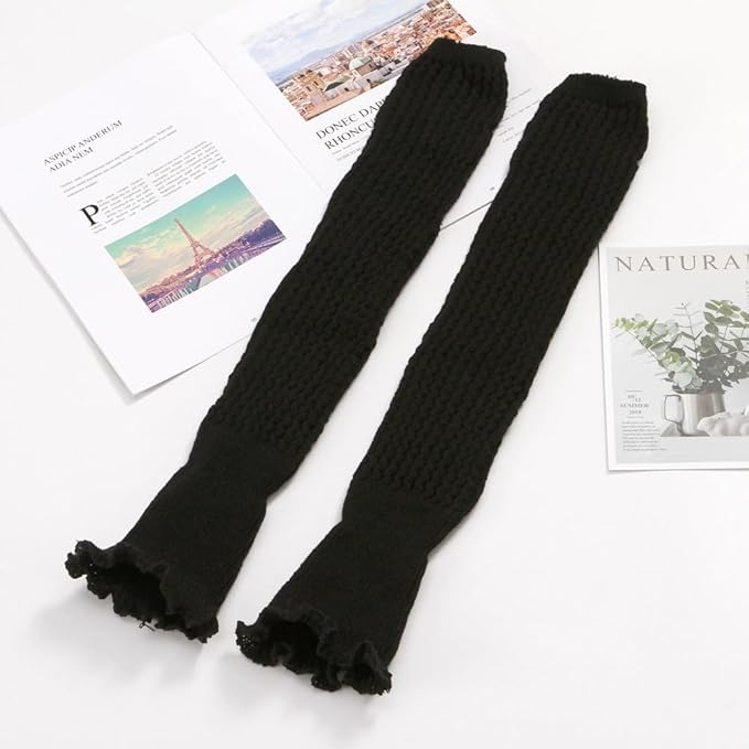 Benefeet Sox Wool Knit Leg Warmers for Women Vintage Boho Leg Warmers Long Winter Warm Thigh High Footless Boot Socks