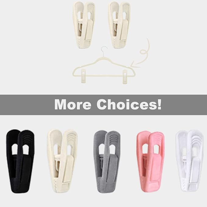 Beige Velvet Hangers Clips (80-Pack), Non-Slip Strong Velvet Clips for Velvet Skirt Hangers, Velvet Pants Hanger Velvet Clips Fit for Thin Velvet Clothes Suit Hangers