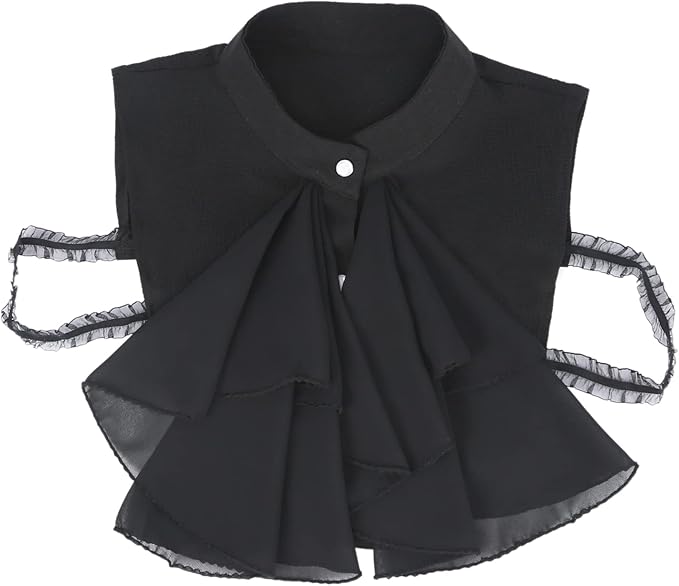 Chiffon Retro Renaissance Palace Fake Collar Suit Decorative Detachable Neck Ruffle Collars Victorian Accessories for Men