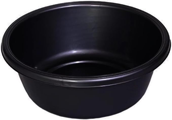YBM HOME Round Plastic Wash Basin (Black, 11.25")