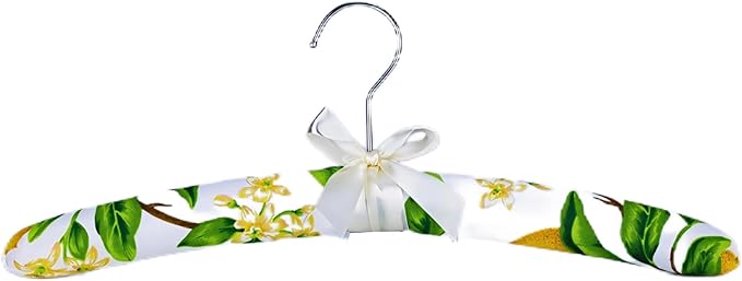 Anti-Slip Satin Padded Clothes Hangers with Rotatable Hooks No Shoulder Bump for Women Heavy Sweaters, Coats, Suits (1, Lemon)
