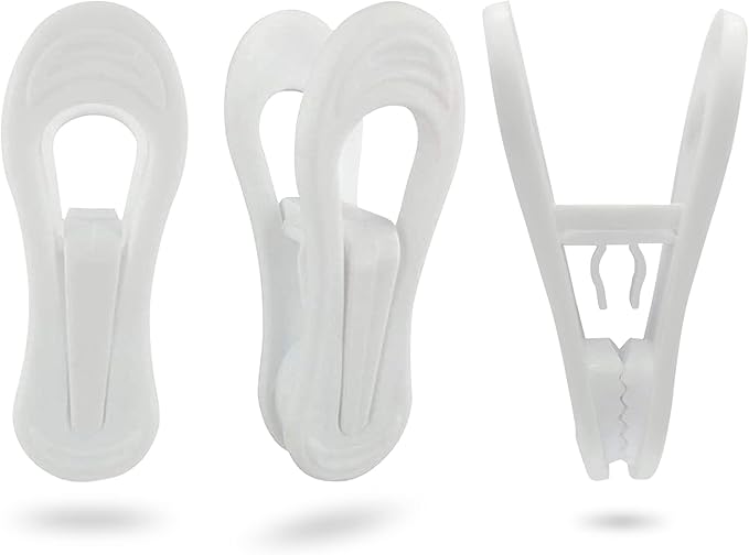 Hanger Clips 30 Pack, Multi-Purpose Hanger Clips for Hangers, White Finger Clips for Plastic Clothes Hangers, Pants Hangers Clips