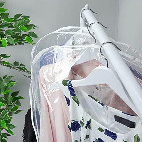 HANGERWORLD 20 Pack Shoulder Covers - 24" x 21.5" with Gusset - Large PEVA Plastic Garment Cover Dust Protector for Hanging Clothes Storage