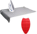 Dependable Industries Inc. Essentials Ironing Board Pad to Use Anywhere Quilted Magnetic Corners Iron Anywhere Travel Home with Silicone Heat Resistant Iron Rest Pad (Red)