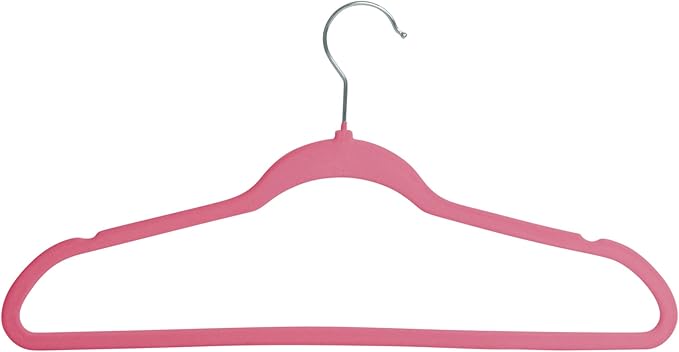 Honey-Can-Do 25-Pack Slim-Profile Non-Slip Velvet Hangers, Pink HNG-09734 Pink