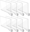 Acrylic Shelf Dividers for Closet Organization, Closet Shelf Organizer Closet Separator for Wood Shelves Clear Shelf Dividers for Closets (8 Pack)