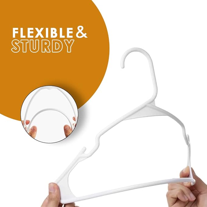 Plastic Hangers 50 Pack Heavy Duty Clothing Hangers, Organize Your Closet Effortlessly with Non-Slip Coat Hanger, Best Hangers for Clothes with Space-Saving Design