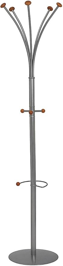 SECO Genoa Coat Stand with Umbrella Holder, 5 Coat Hooks, 3 Accessory Hooks