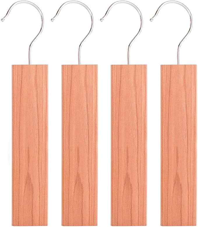 4 Pieces Cedar Hang Ups Natural Cedar Blocks Ceder Hangers Cedar Blocks Hangers Cedar Hangers Blocks Cedar Wooden Hangers Cedar Planks Storage Accessories for Clothes Storage