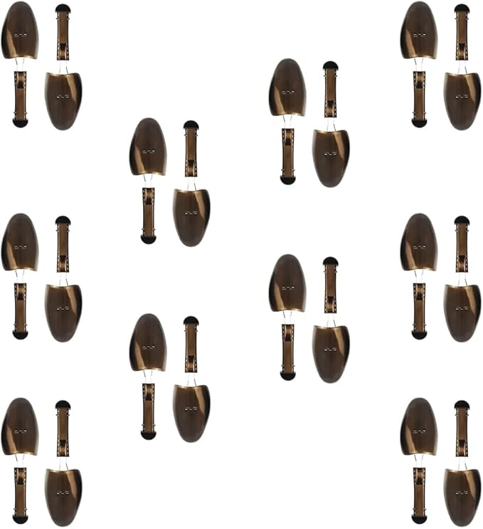 WAJJ 10 Pairs Plastic Shoe Tree Stretcher Shaper for Men Adjustable Length Shoes Boot Holder Shaper Support(Brown Men)