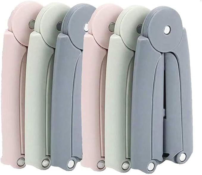 6 Pcs Folding Clothes Hangers, Travel Clothes Hanger Portable Folding Clothes Hangers and Save Space for Both Family and Travel Use