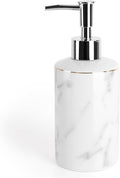 Ceramic Soap Dispenser, White Marble Look Lotion Dispenser 12.5 OZ Liquid Hand Soap Dispenser Pump Bottle for Hotel Kitchen Bathroom, ANTIS'S HOME