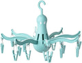 PRESSA 8-Claw Octopus Hanging Dryer 16 Clothes pegs, Easy to fold and Place -Turquoise