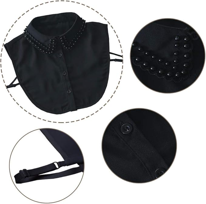 Joyci Diamond Pearl False Collar Peterpan Fake Collar Half Shirt Dickey