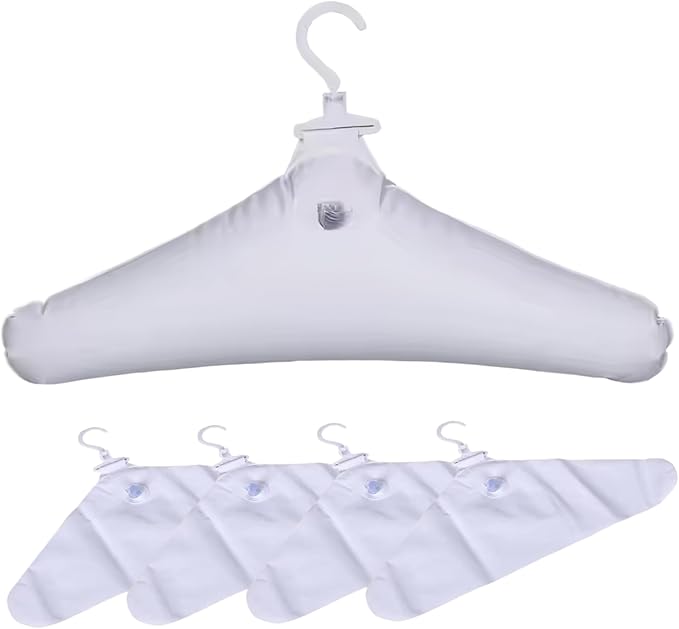 5PCS Travel Hangers Foldable for Suitcase Inflatable PVC Clothes Hangers Portable Windproof & Anti-Slip Travel Hangers for Travel Preparation
